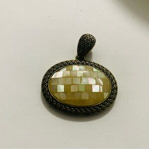 Oval Mother of Pearl Mosaic Pendant